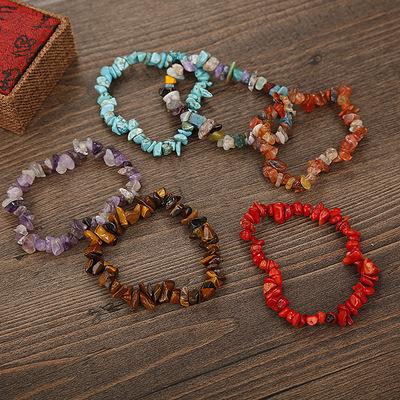 China Easy High End Colorful Fashion Healing Chakra Gravel Chakra Crystal Bracelet 7 Chakra Bracelet For Woman for sale