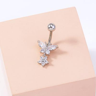 China Wholesale Custom Personalized Micro Nail Piercing Easy Belly Jewelry 2021 Fashion Trends Butterfly Navel Piercing for sale