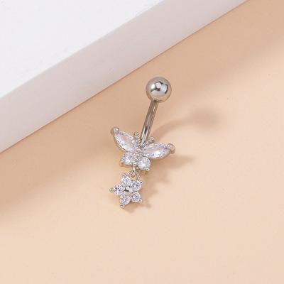 China Wholesale Easy Piercing Jewelry Bulk Custom Personalized Fashion Trends Micro Butterfly Navel Nail for sale