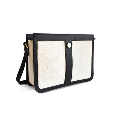 China 2021 Cross - Body Bags New Arrival Good Quality Simple Design Leather Custom Handbags Black And White PU Bag Women Handbags for sale