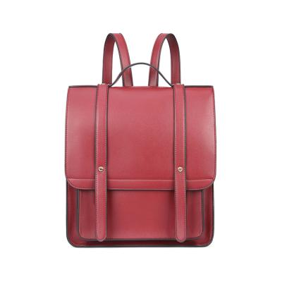 China 2021 New China Custom Manufacturer PU Leather Bag Simple Design PU Leather Women Backpack Custom Brand Lady Bags for sale