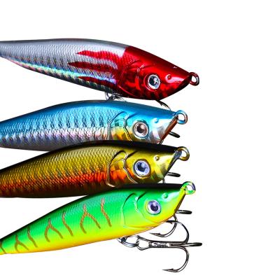 China Plate Gold or Silver XINAPCL03 Wholesale 8cm 15g 3D Eyes Hard Plastic Pencil Prime Fishing Lure for sale