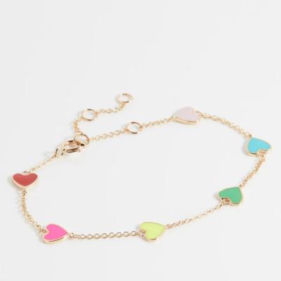 China BOHEMIA Enamel Hearts Charm Bracelet Friendship Bracelets Colorful Heart Bracelet for sale