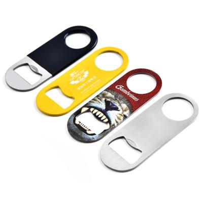 China Sustainable Metal Wine Beer Printing Stainless Steel Bottle Opener for sale