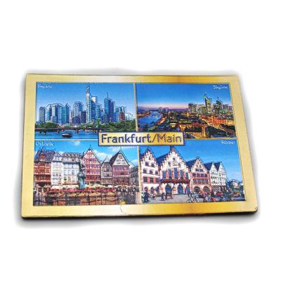 China Shape Souvenir Germany Frankfurt Aluminum Foil Refrigerator Fridge Magnet for sale