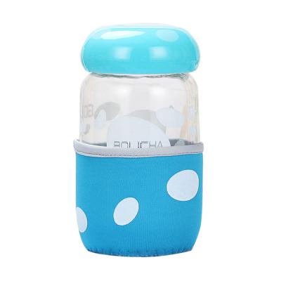 China Promotional Gift Mushroom Bottle Drinking Glass Viable Portable Easily Portable Tea Cup for sale