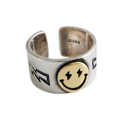 China New Style Fashion Female Personality Cute Hot Selling Retro Smiling Open Rings for sale