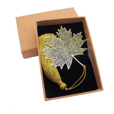 China China open notebook props metal bookmark gift creative maple leaf for sale