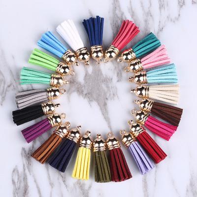 China High Tenacity Fashion 38mm Jewelry Acceossries Color Suede Tassel Charm China Suppliers Leather Tassel For Handbag for sale