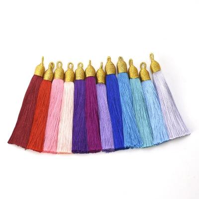 China Custom Chinese Knot Polyester Ornament Ear Hanging Spike Jewelry Tassel Fan Silk Pendant Decorative Ice Cream Small for sale