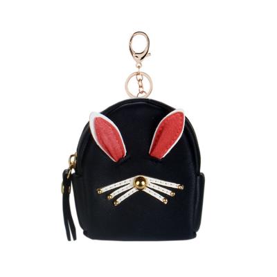 China Fashion Custom Wholesale Cute Designer Cat Pouch Keychain Wallet Leather Mini Coin Purse for sale