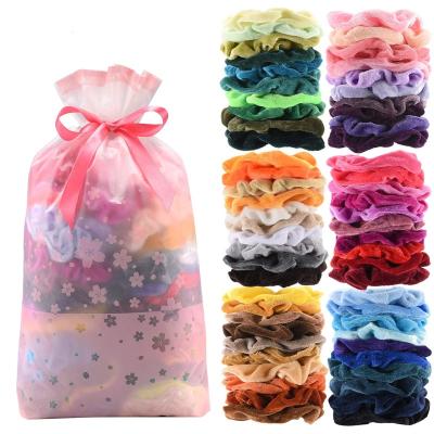 China 60 Pack Environmentally Friendly Hair Scrunchies Velvet Elastic Hair Ties Scrunchy Bands Ties Ropes Scrunchie for Women or Girls Hair Accessories for sale