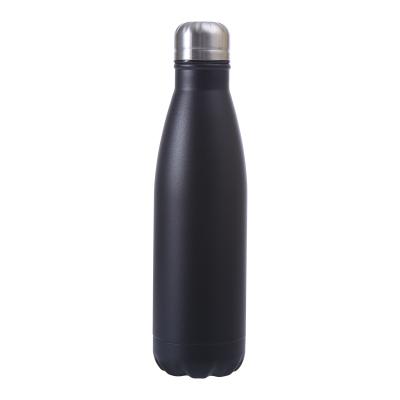 China PORTABLE Stainless Steel Metal Hydraulic Double Wall Black Water Bottles With Custom Logo for sale