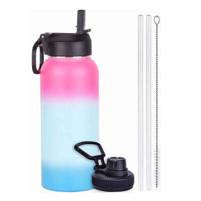 China Sustainable Free Samples Double Wall Black Stainless Steel Water Sports Bottle for sale