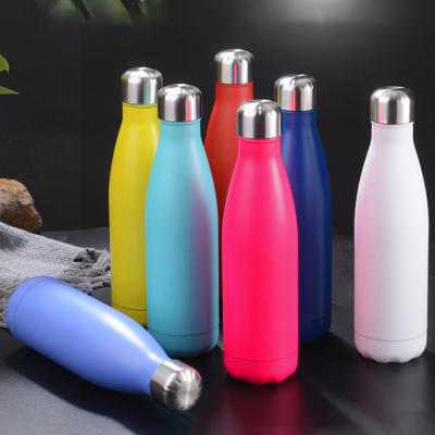 China Sustainable 500ml 750ml Custom Logo Cola Shaped Vacuum Thermal Insulated Stainless Steel Water Bottle for sale