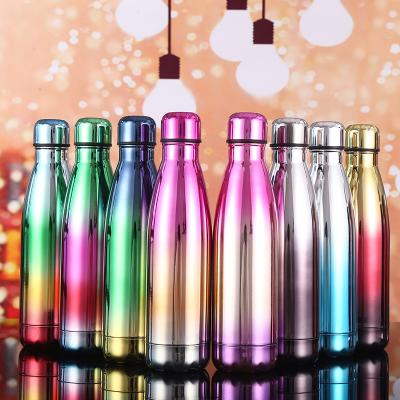 China 500ml Viable Custom Water Bottle Double Wall Cola Shape Sports Water Bottle Logo Vacuum Insulated Stainless Steel for sale