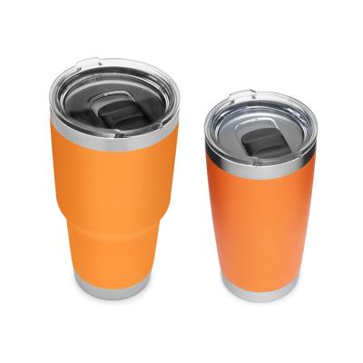 China Sustainable Custom Double Wall Stainless Steel Powder Coated Tumbler Travel Coffee Mug for sale