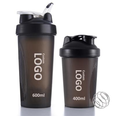 China Viable Custom Logo 400ml 600ml Workout Gym Protein Shaker Bottles for sale