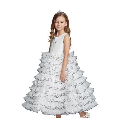 China BRIDESMAIDS party elegant white organza ruffles holy communion dresses long first for girls for sale