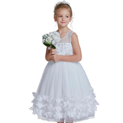 China Latest Girls Wedding Dress Regular White Puffy Wedding Dress For Kids for sale