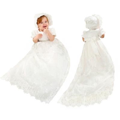 China High Quality Anti-wrinkle White Baby Boy Baptism Gown Girl Baptism Dress Long for sale