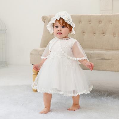 China wholesale Anti-wrinkle retail 3pcs set 2 styles white christening gown for baby toddler christening gown dress for sale