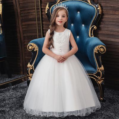 China Anti-Wrinkle Dresses High Quality White Western Skirts Wedding Party Wear Baptism Dress for sale