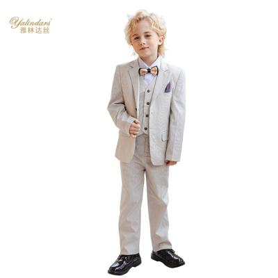 China Solid Color Slim Classic Wedding Party 5 Piece Formal Kids Fit Boys Suits Set for sale