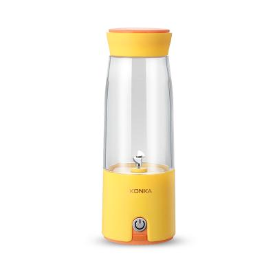 China KONKA Electric Mini Blender Juicer Easy Handling Portable Usb Rechargeable For Smoothie 380ml Yellow for sale