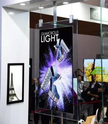 China Van het Kaderwifi van het fantasieglas zwarte uiterst dunne 43 55 duim 2cm Digitale Teken van dikte het dubbele opgeruimde 4K colorQLED hoge brighness Te koop