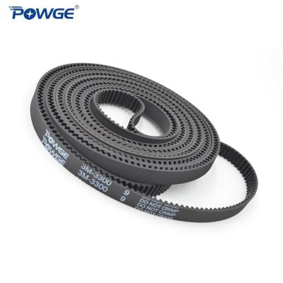 China Hotels POWGE HTD 3M Synchronous Timing Belt Pitch Length 2088/2220/2388/2640/3000/3300/3390/3600/3750/4698/5100 Width 9mm HTD3M Rubber for sale