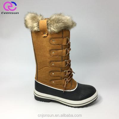 China Snow Boot Design Lady Fashion Fur Knee Boots New High Lace Up Women Winter Snow Boots Hot Wholesale for sale