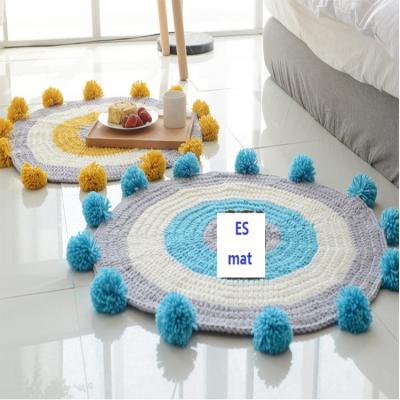 China 2019 Style Anti-slip Fashion Warm Casual Cushion Spherical Rug Knit Floor Rug Woolen Blanket for sale