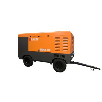 China OIL-LESS 185KW Silent Inverter Portable Electric Screw Air Compressor with 4 Wheels for sale