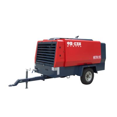 China Lubricated 18bar Screw Lubricated Single Stage High Pressure Silent Diesel Engine Portable Air Compressor for sale