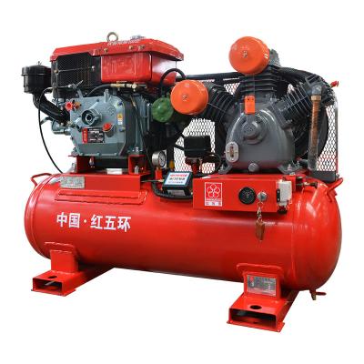 China Cheap OIL-LESS Diesel Engine Driven Medium Pressure Compression Piston Two Stage Air Compressor for sale