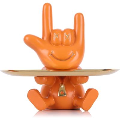 China Europe Modern Art Gesture Figurines Home DecorSculptures, Tray Storage Key Bowl for Living Room,  Office Entrance Storage for sale