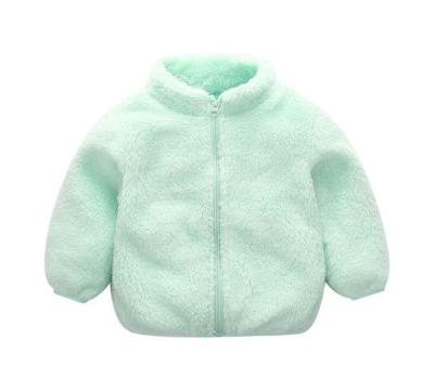 China Autumn Warm Pure Color Children's Woolen Hoodie Winter Long Sleeve Anti-wrinkle Baby Soft Coat Infant Coat for sale