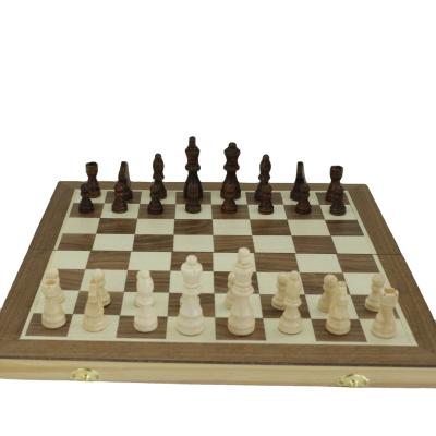 China Folding wooden chess box with chess pieces for family night for all ages for sale