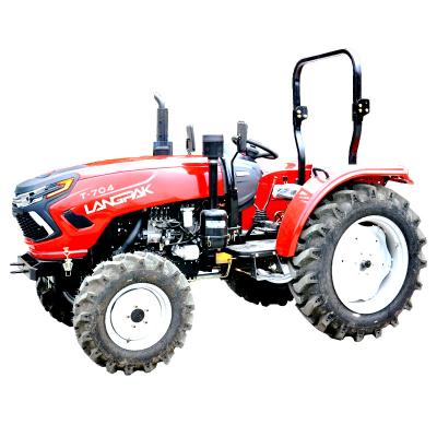 China Cheap farms 70HP 4x4 electric farm agricultural four wheel tractor with safety frame for traktor implements for sale