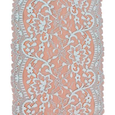 China White Nylon Elastic Lace Garment Accessories 18cm Wide Elastic Lace For Underwear And Bra Stretch Lace Fabric for sale