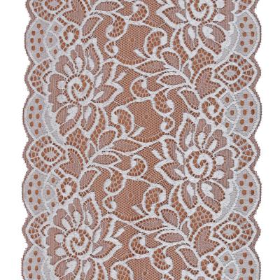 China Stretch Lace Garment Accessories 18cm Nylon Wide Elastic Lace Viable For Underwear And Bra Stretch Lace Fabric for sale