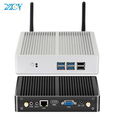 China Silver Fanless PC Inte Core i3 i5 i7 4010Y 4200U 5287U 6300U 7660U Personal Desktop Computer Support 1*mSATA SSD+1*2.5