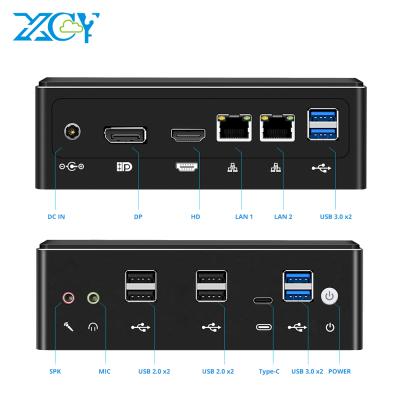 China For Business XCY Business PC Core i7 7500U 7200U i5 8250U 2*DDR4 M.2 Mini SSD 8*USB DP 4K 60fps WiFi 2*LAN Type-C HTPC Linux for sale