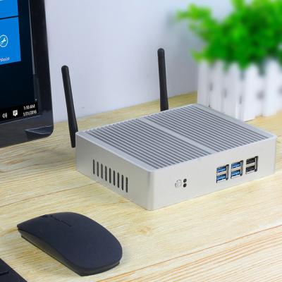 China Fanless+Aluminum alloy metal case XCY barebone computer system 3965U 3955U 300M WIFI x86 Ubuntu fanless mini PC desktop barebone computer for sale