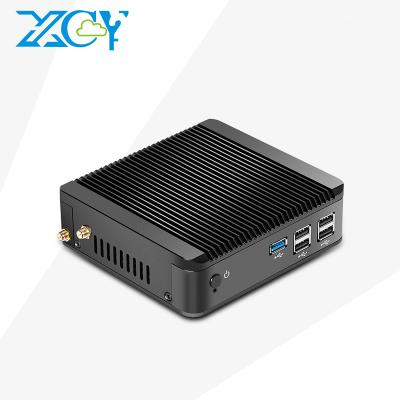 China Fanless+Aluminum Alloy Metal Case XCY Mini Desktop Computer N3510 Quad Core Fanless Computer Desktop PC for sale