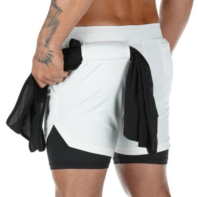 China 2020 Best Selling Anti-wrinkle Fashion Mens Gym Shorts Double Layer Mesh With Pockets Quick Dry Breathable For Workout Training Jogging for sale