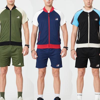 China Summer QUICK DRY Tracksuit For Men Two Tone Color Sports Shorts Men Tracksuit Sweatsuit Polyester for sale