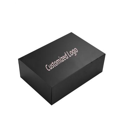 China Recycled Materials Custom Design Luxury Caja De Iman Black Paper Packaging Magnetic Gift Box For Small Product With Foam Velvet Insert for sale