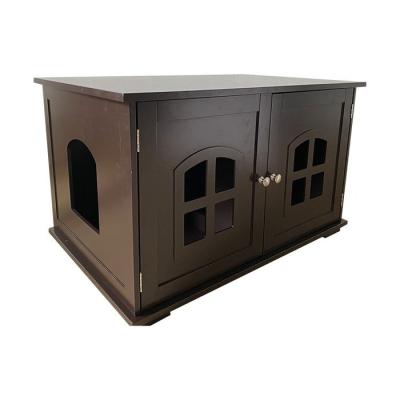 China Sustainable Wholesale Assembled Fashion Waterproof Dog Bed Pet House Wood Dog Cages Animal House cat toilet box house for sale